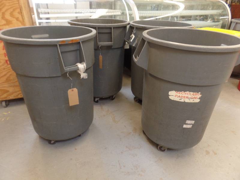 TRASH RECEPTACLES ON DOLLIES