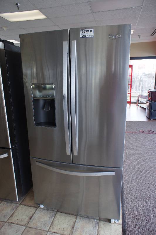 lot 17 image: PREVIOUSLY OWNED - Scratch and Dent -  WHIRLPOOL -  Model # (WRF767SDEM) - French Door Refrigerator - 26.8 cu ft - Stainless Steel - Stainless Steel- Tested Works - MSRP $ 2499.99