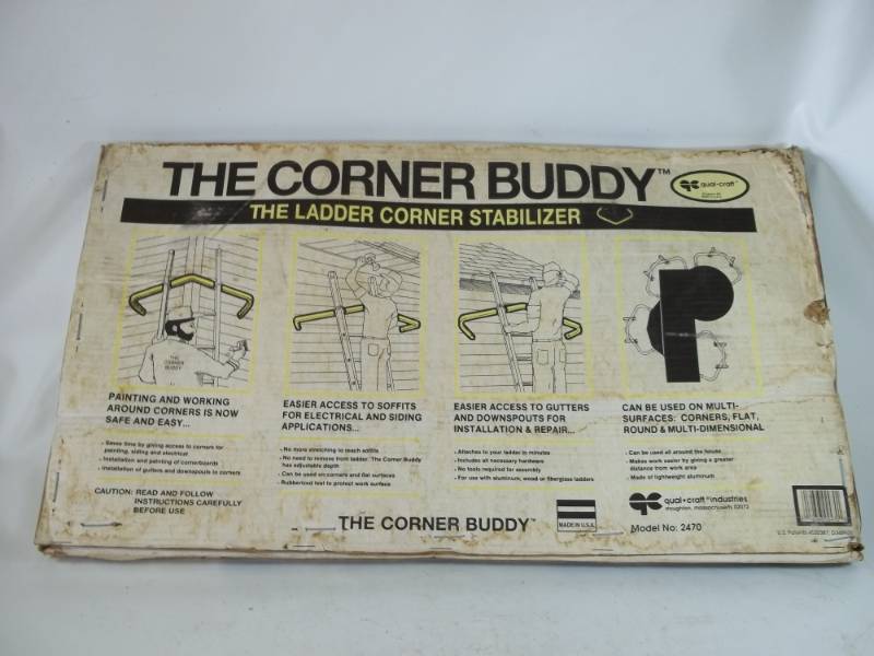 lot 39 image: Qual-Craft Guardian The Corner Buddy Aluminum Ladder Stabilizer # 2470 Retail $59.00