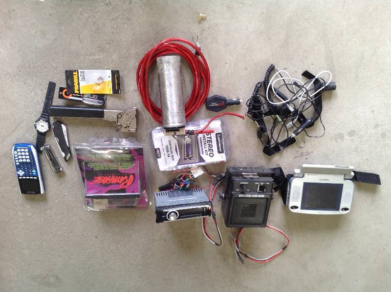 lot 66 image: Back heater, Radios, Hammer Tack, Monster Cable