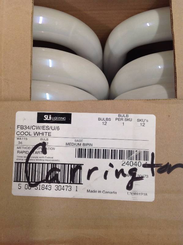 lot 84 image: Fluorescent U shaped Light bulbs