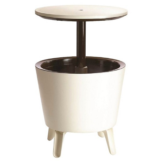 lot 24 image: New, Cool Bar Round Patio Accent Table - White - Keter