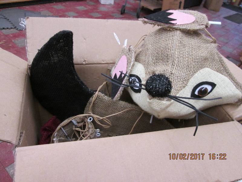 24 in. Pre-Lit Burlap Fox...