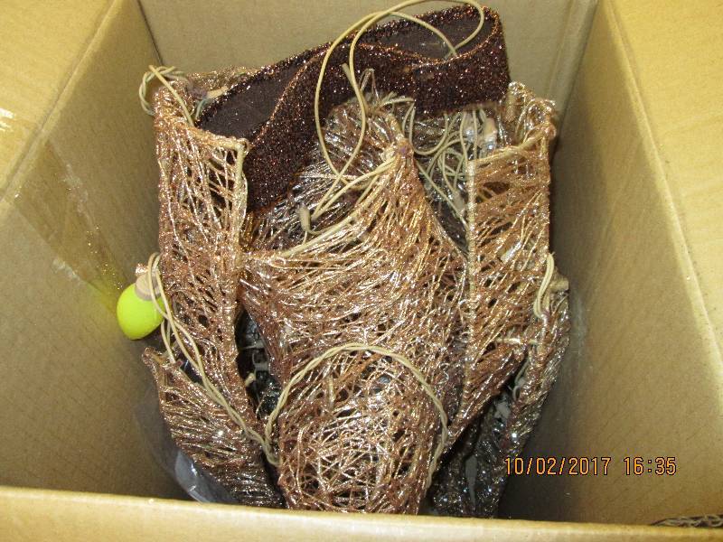 29.25 in. LED Lighted PVC Gold Grap...