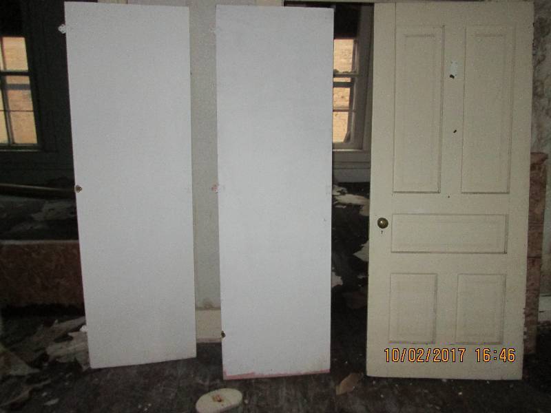3 vintage doors and a metal cover...