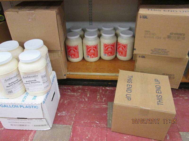 36 gallons of lite ranch and 8 gall...