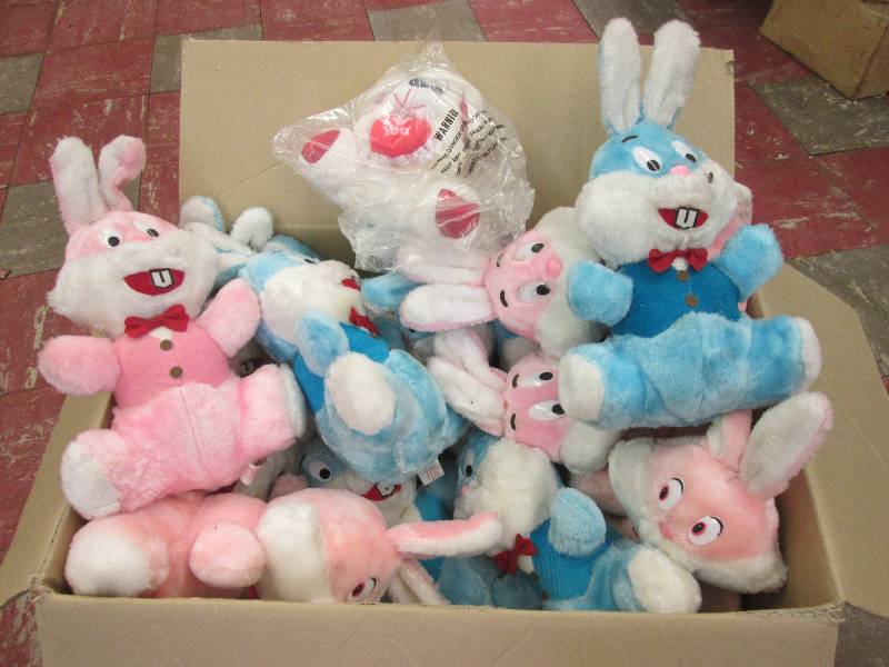 Box of stuffed bunnies...