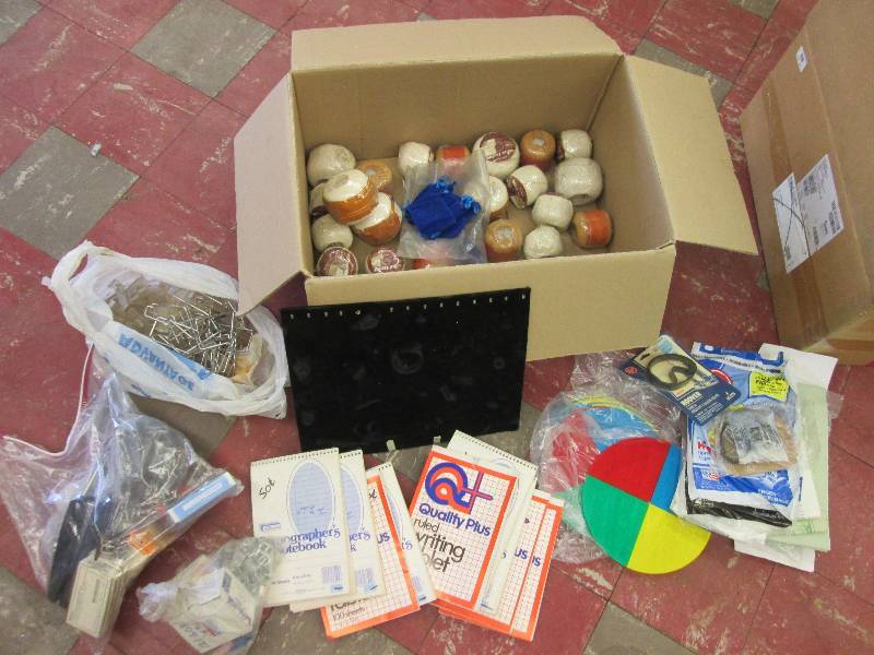 Lot of string, staples and staplers...