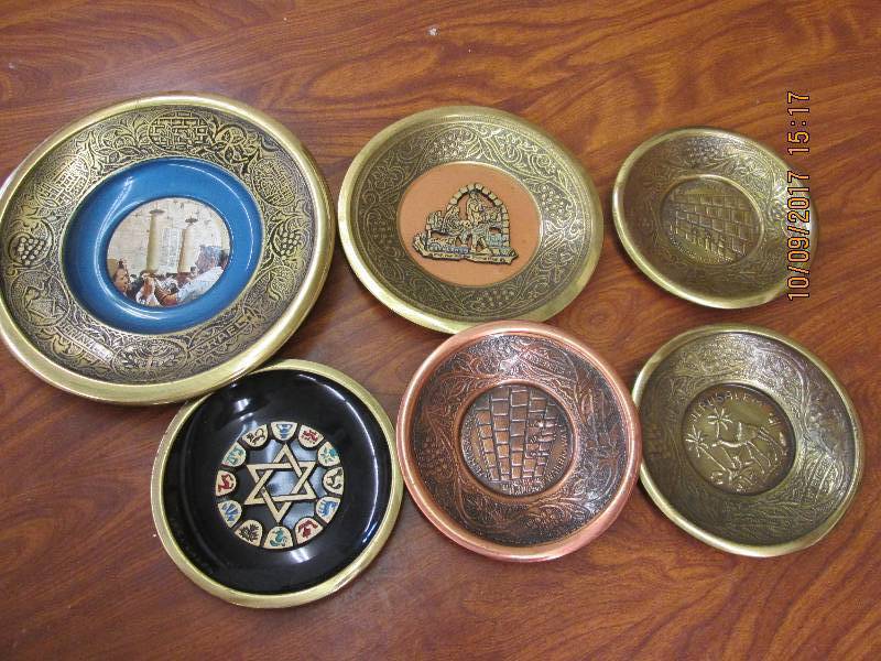 Lot of metal plates with religious ...