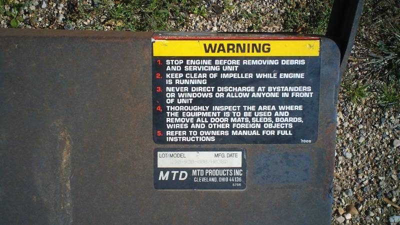 MTD Snowblower
