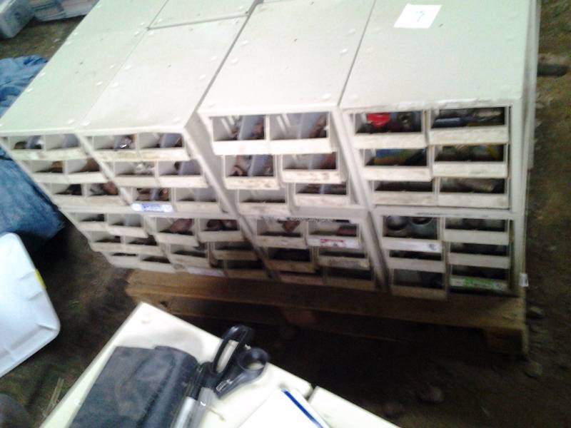 lot 31 image: 8-Retail Parts Bins With Contents (Hardware)