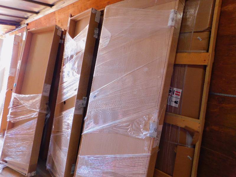 lot 46 image: (3) Hollow Oak Doors wframes and trim - New