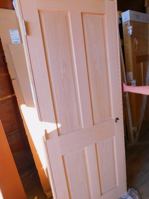 lot 73 image: New Raised 4-Panel Oak Door with Frame
