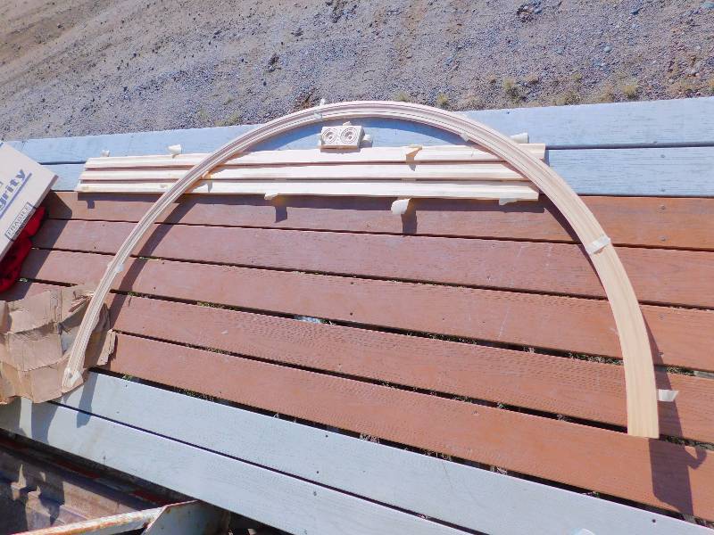 lot 76 image: Half-Round Window Arch Trim Piece  Straight Trim Pieces