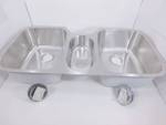 lot 81 image: New Triple Bowl Stainless Steel Under Mount 42-12 Kitchen Sink