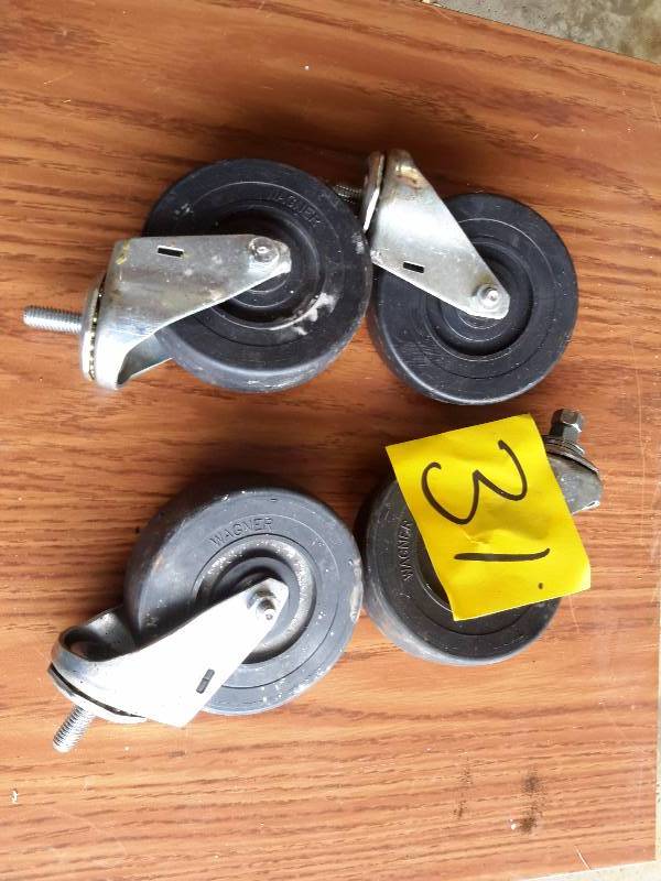 lot 31 image: 4, Wagner (looks like 3 in) Swivel Casters