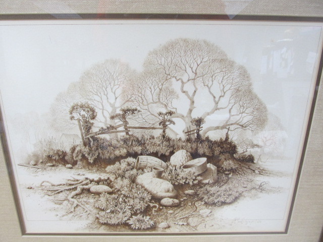 lot 34 image: Beautifully Done Ballpoint Pen Framed Drawing