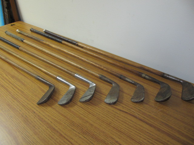 lot 6 image: Lot of 7 Antique Hickory Shaft Golf Clubs