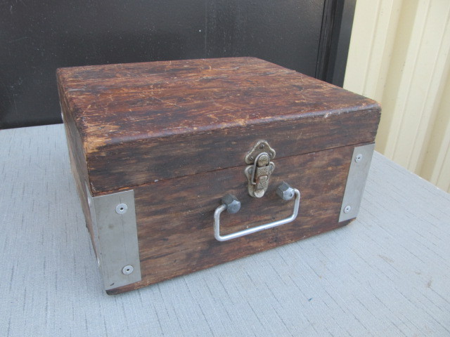 lot 111 image: Vintage Wood Storage Box