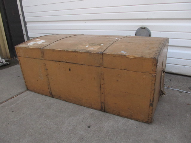lot 140 image: Antique Wood Trunk