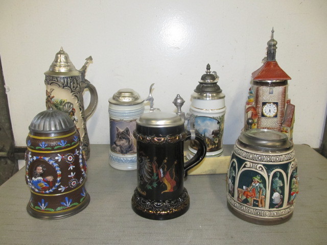 lot 177 image: Group of Quality German Beer Steins