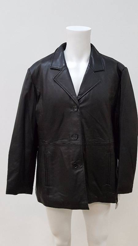 lot 682 image: Womens Lamb Button Front Leather Jacket - Size XL