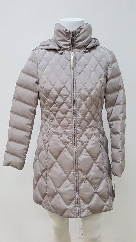lot 688 image: Jessica Simpson Womens Mid-Length Diamond Quilted Down Coat - Size S