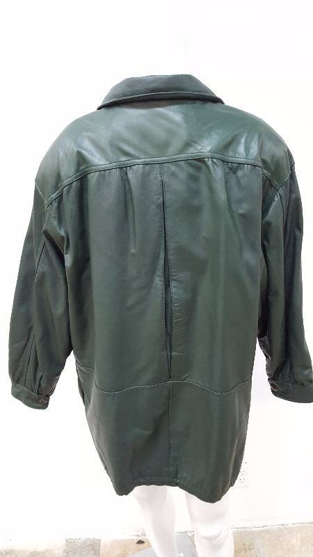 lot 727 image: Mens Jacqueline Ferrar Green Leather Jacket - Size XL