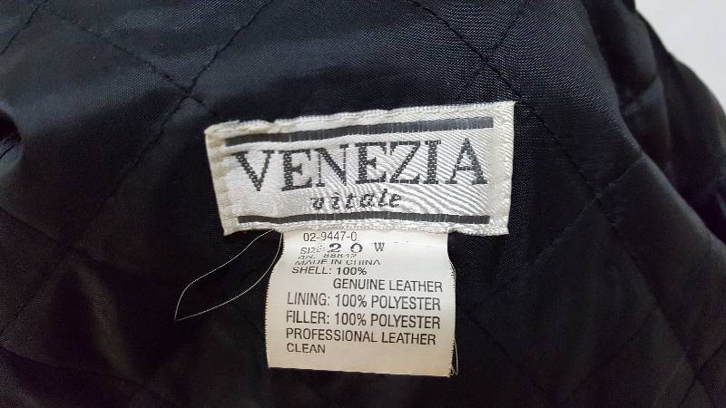 Venezia Vitale Black Leather Jacket Women's Size 20 W | Coats