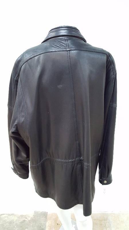 lot 740 image: Tibor Genuine Black Leather Jacket Mens Size XXL