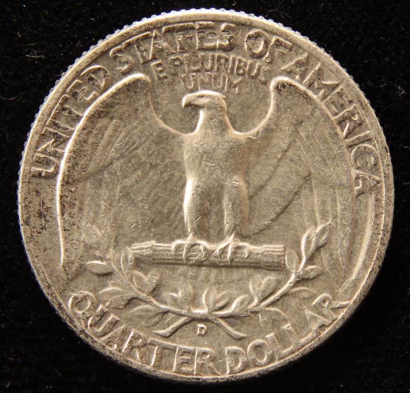 1964-D WASHINGTON SILVER QUARTER AU