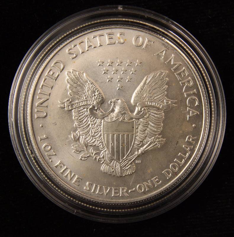 1996 AMERICAN SILVER EAGLE 1 TROY OZ. .999 FINE SILVER IN AIRTITE KEY DATE