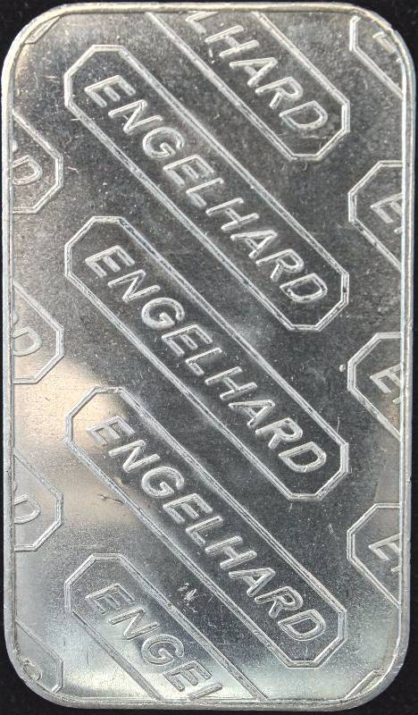 1 TROY OZ. .999 FINE SILVER BAR ENGELHARD WITH SERIAL#