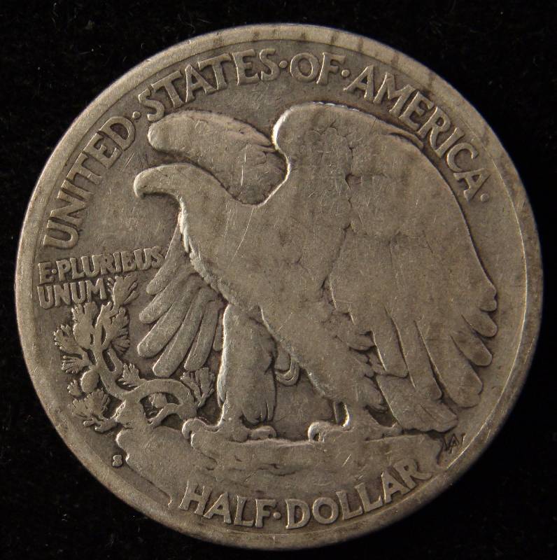 1933-S WALKING LIBERTY SILVER HALF DOLLAR VG