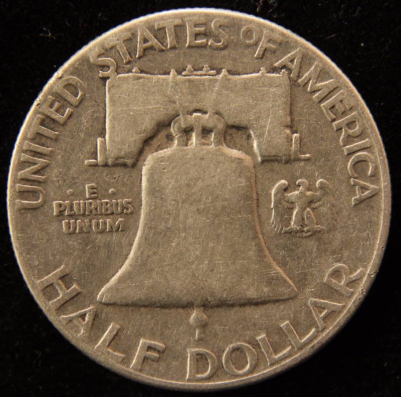 1950 FRANKLIN SILVER HALF DOLLAR VF