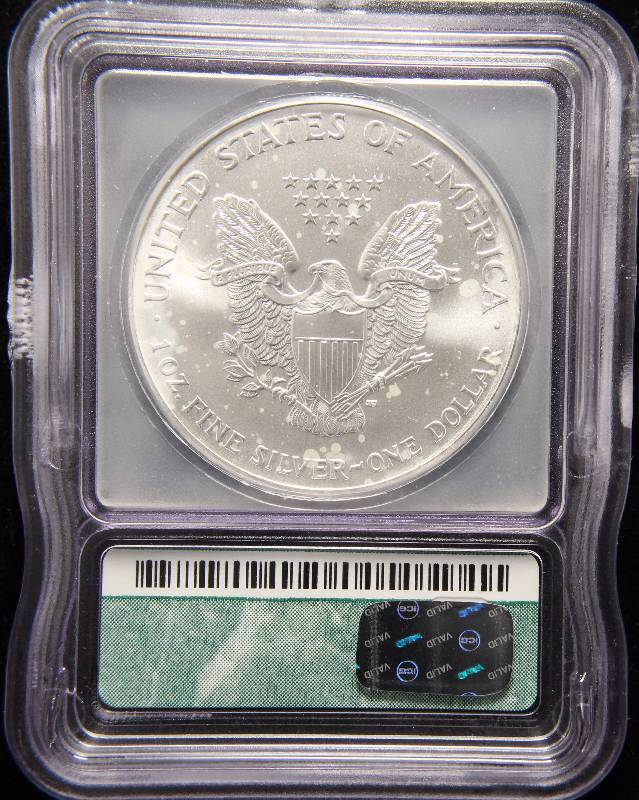 2001 AMERICAN SILVER EAGLE 1 TROY OZ. .999 FINE SILVER DOLLAR MS69 ICG