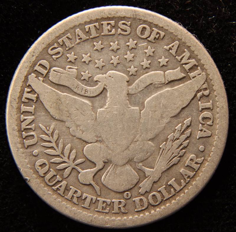 1907-O BARBER SILVER QUARTER VG