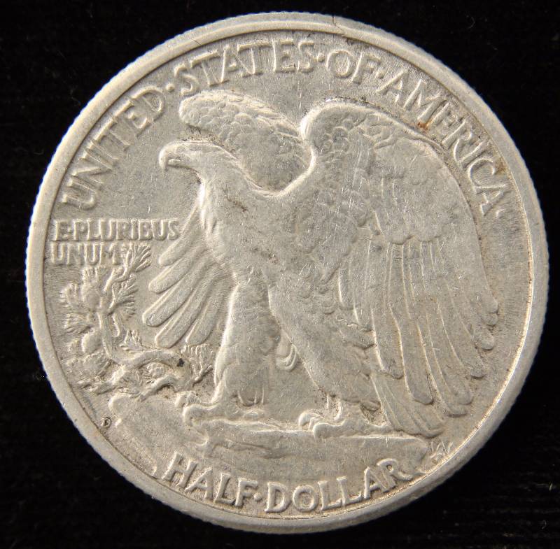 1947-D WALKING LIBERTY SILVER HALF DOLLAR XF