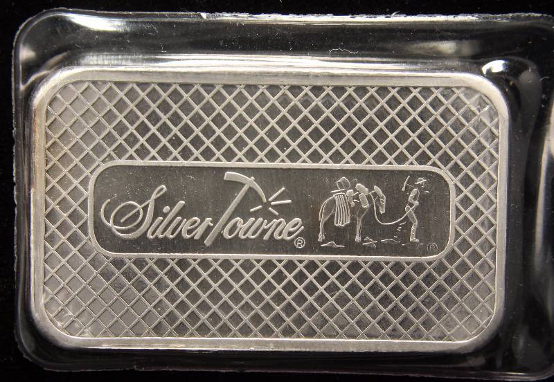 5 TROY Oz. .999 FINE SILVER BAR SILVERTOWNE PROSPECTOR