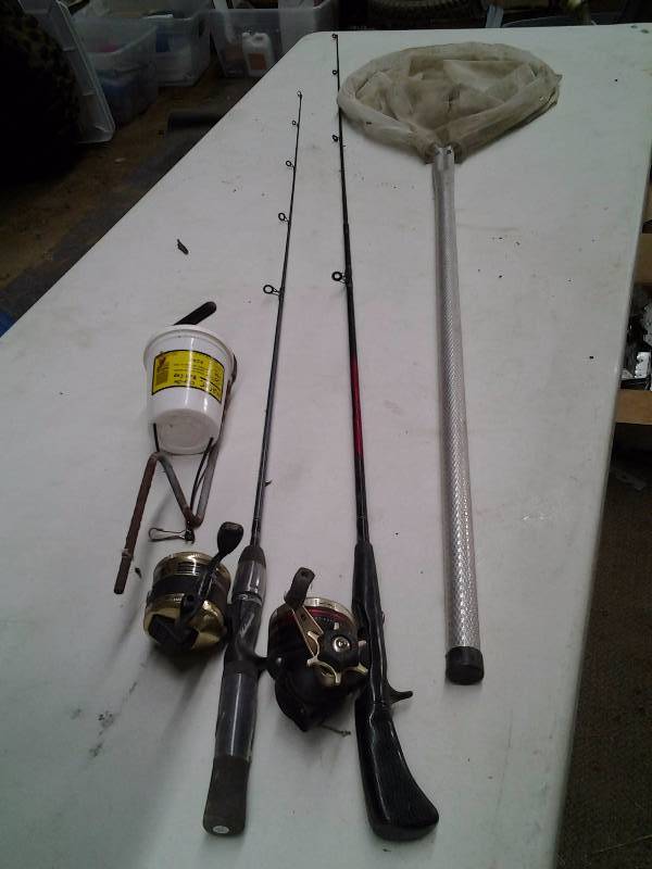 2 Fishing RodReels, Net, Misc