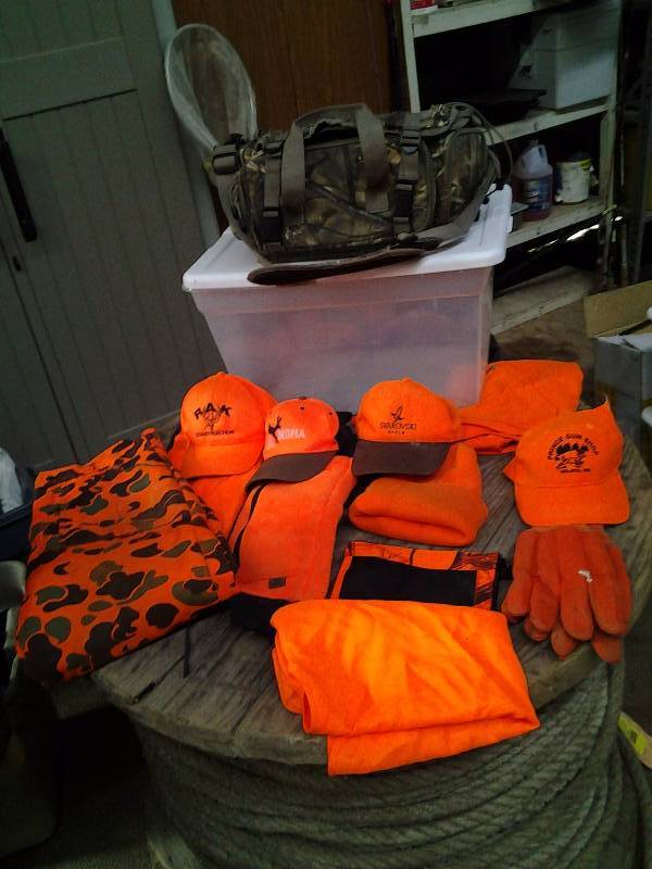 Lot Of Blaze Orange Hunting Gear