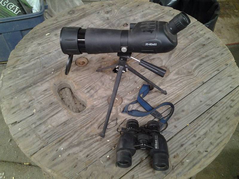 20-60x60 Spotting Scope With Tri-Pod, Pair Nikon Scoutmaster 7x15x35 Binoculars