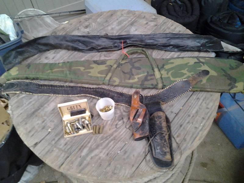 2-Gun Cases, 2-Pistol Holsters, Assorted 22, 38, 44 Bullets
