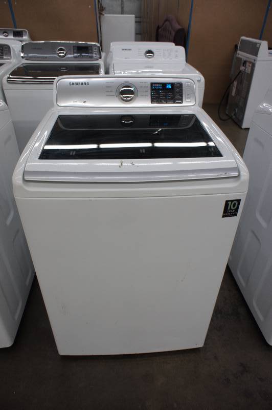 PREVIOUSLY OWNED - Scratch and Dent - Samsung Model # (WA45H7000AW) Top-Loading Washer - 4.5 cu ft - White Color - Tested Works - MSRP $899.99