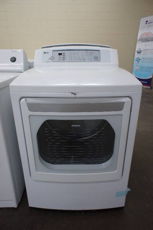 PREVIOUSLY OWNED - Scratch and Dent - LG -  Model # (DLE4801W) - 27 Inch Electric Dryer - WHITE COLOR   Tested Works - MSRP $ 1099.99