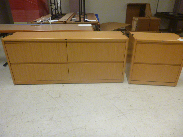 lot 23 image: 2 Solid Oak File Cabinets