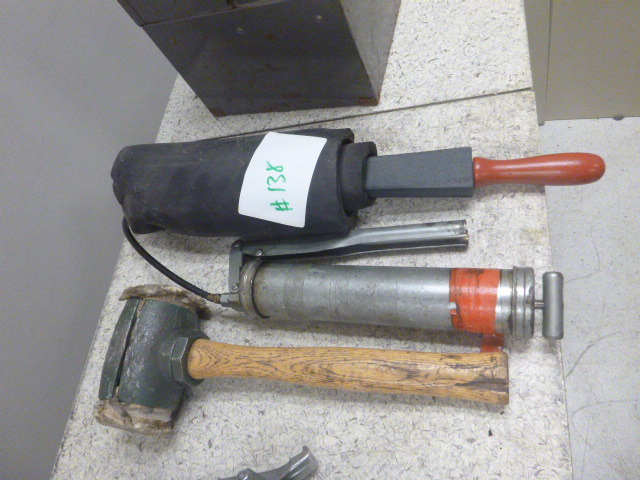 lot 138 image: Hammer, File and Grease Gun