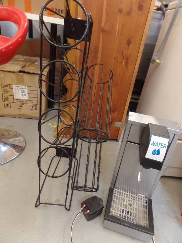 lot 527 image: WATER DISPENSER AND CUP RACK