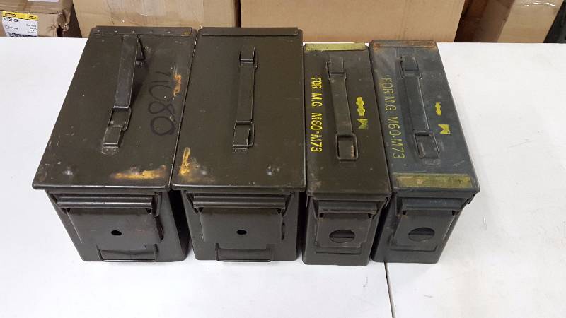 lot 12 image: (4) US Military Ammo Boxes