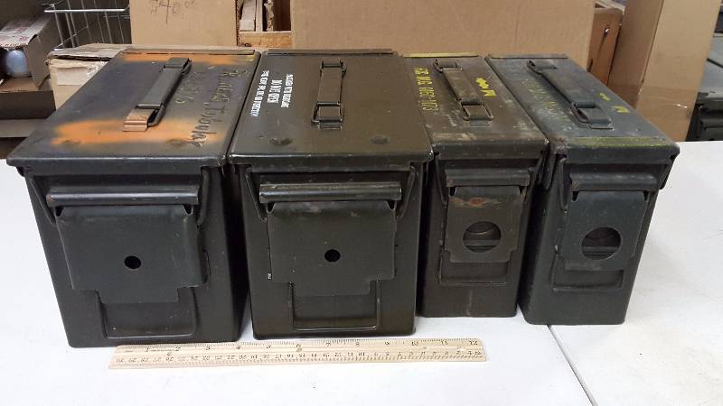 lot 15 image: (4) US Military Ammo Boxes